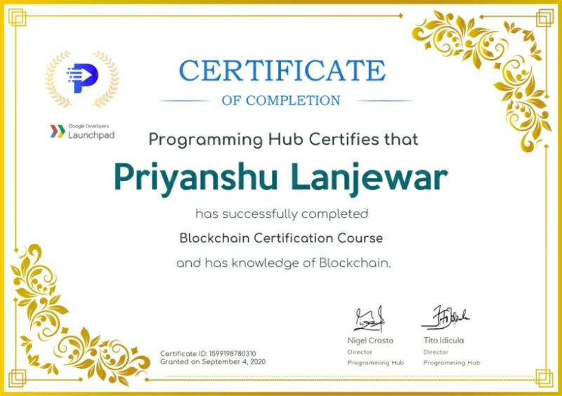 Blockchain Basics Certificate