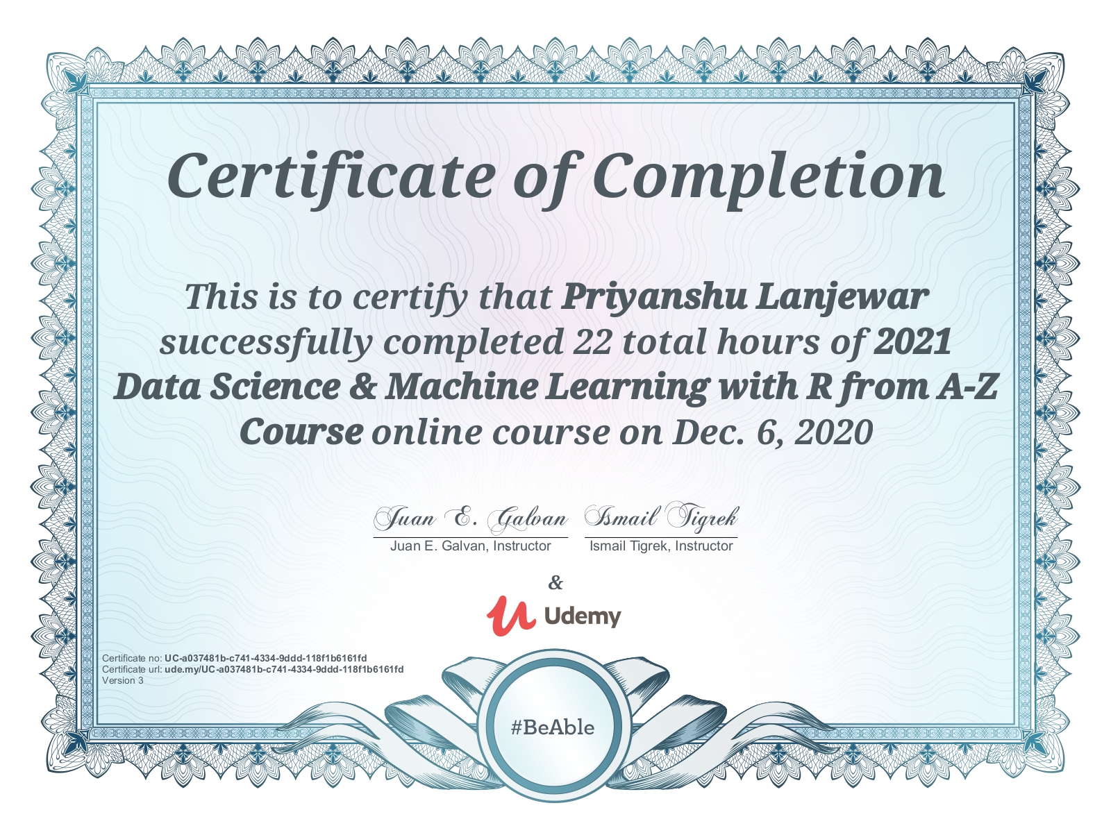 Data Science Certificate