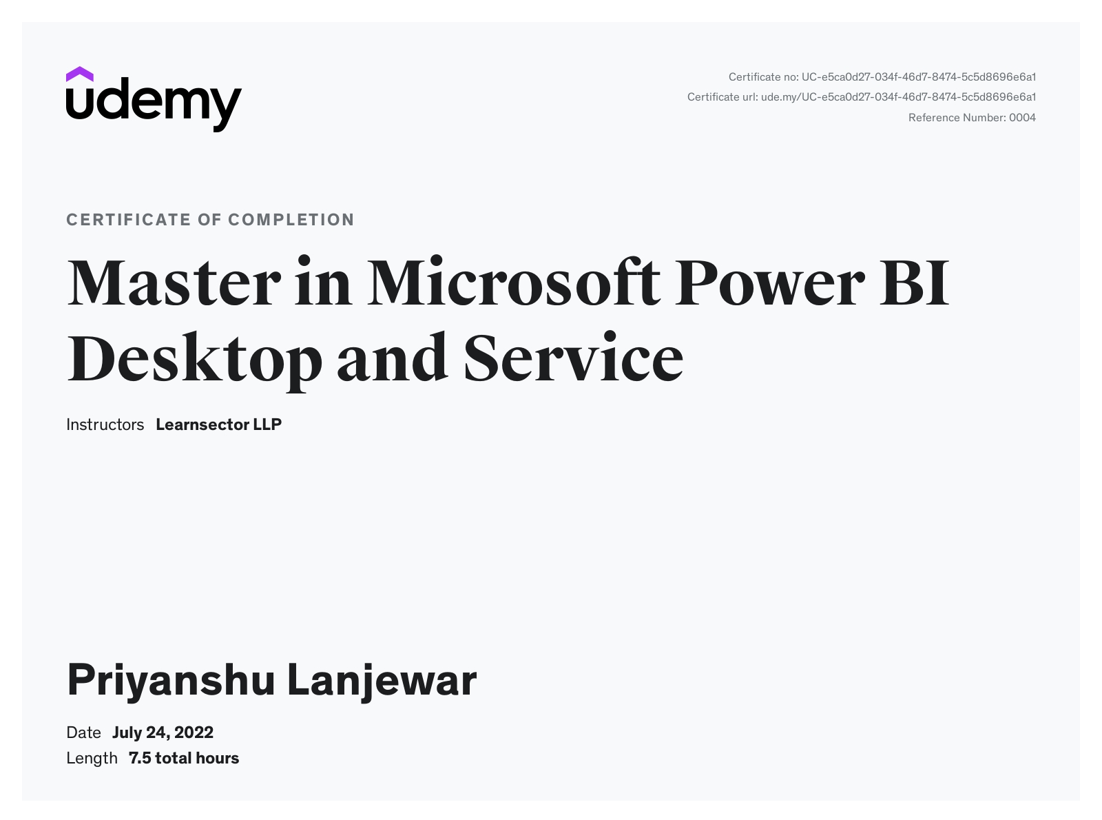 Microsoft Power BI Certificate